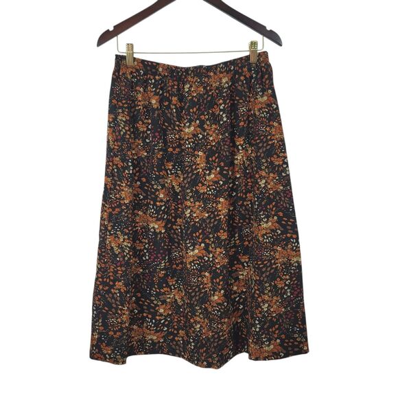 NEW Blair Fall Floral A-line Below Knee/Midi Skirt in Chestnut Size Large - Picture 3 of 9